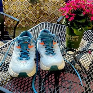 Hoka Size 7.5 D Women’s Shoes Light Blue with Peach